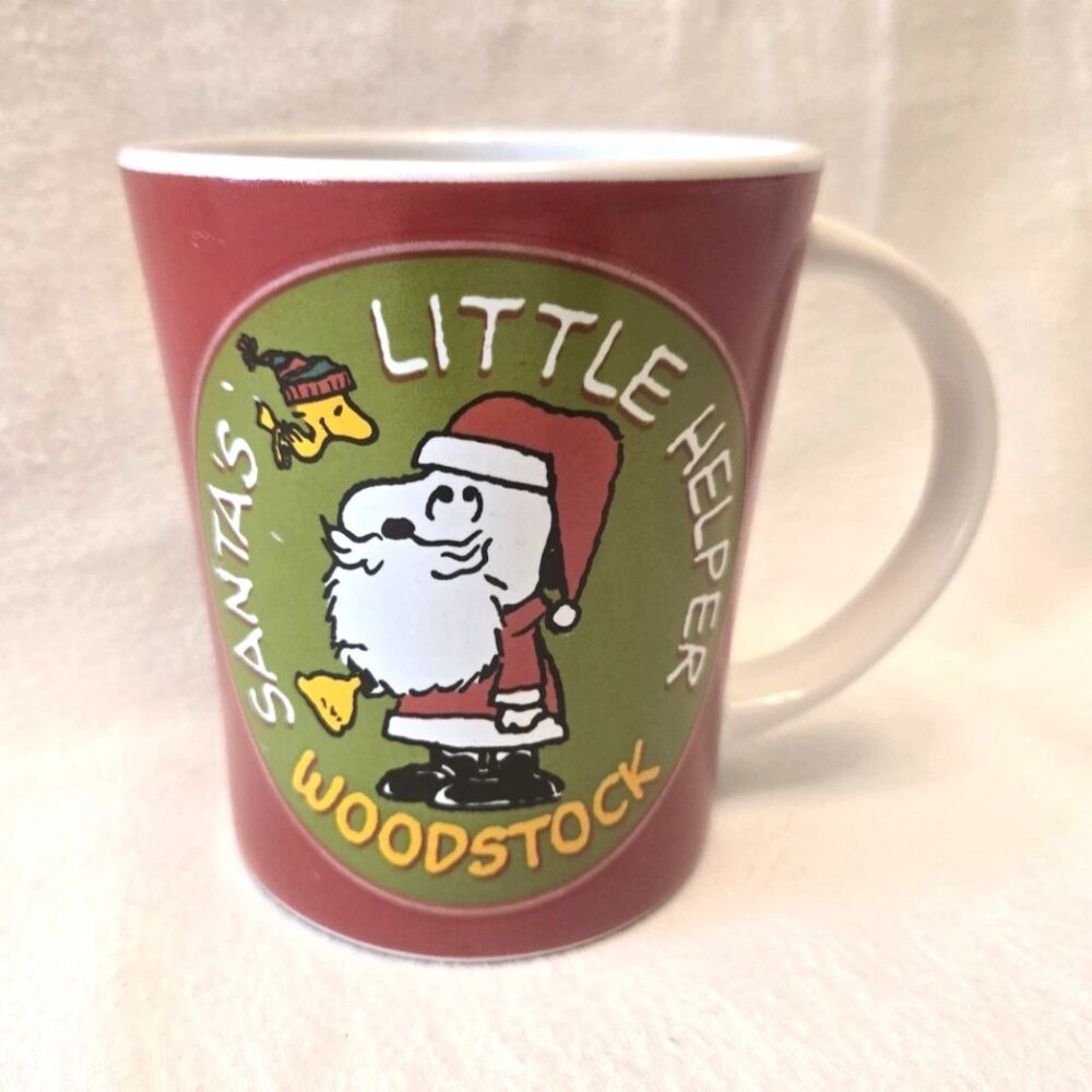 Woodstock & Snoopy "Santa's Little Helper" 12 oz. Christmas Coffee/Beverage Mug.